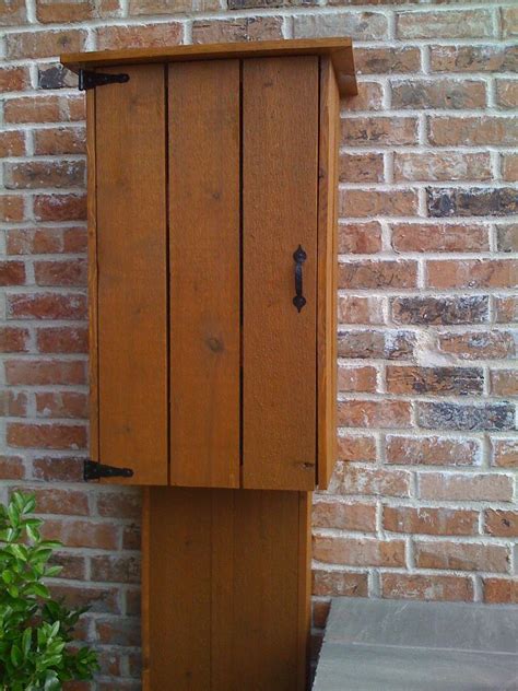 wooden electric meter box cover|outside electric meter box covers.